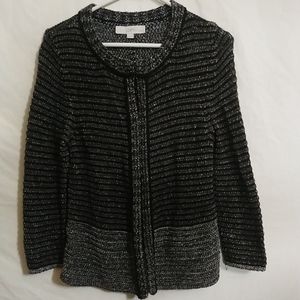 Loft Tweed Brown Cardigan Sweater Size MP